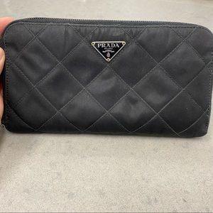 Prada zip around wallet